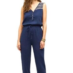 Anthropologie Lilka Embroidered Gauze Jumpsuit size S
